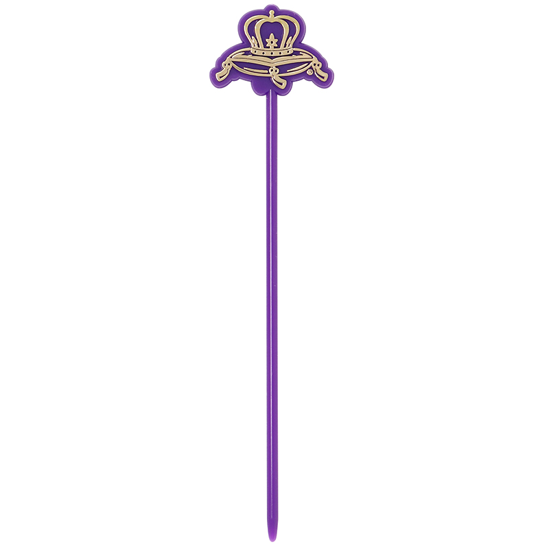 Purple and gold crown shaped pick 