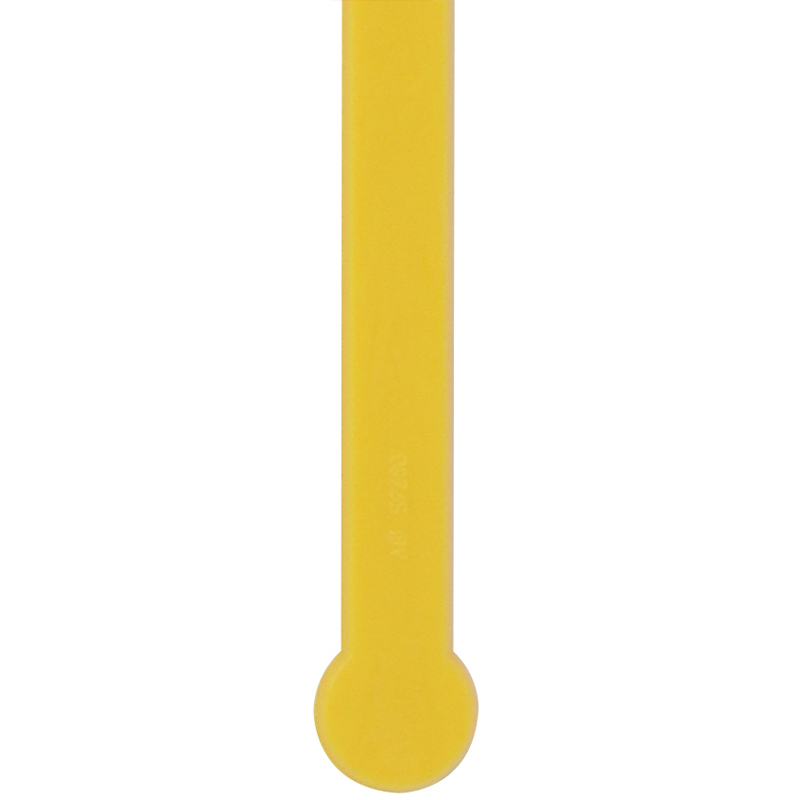 Yellow flat ball end of a stir stick
