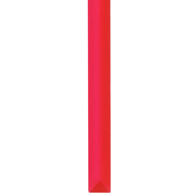 Red prism end of a stir stick