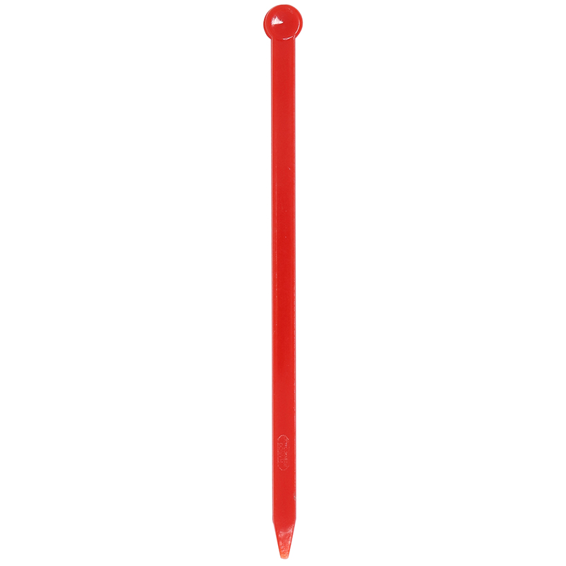 Red ball top stir stick with pick end