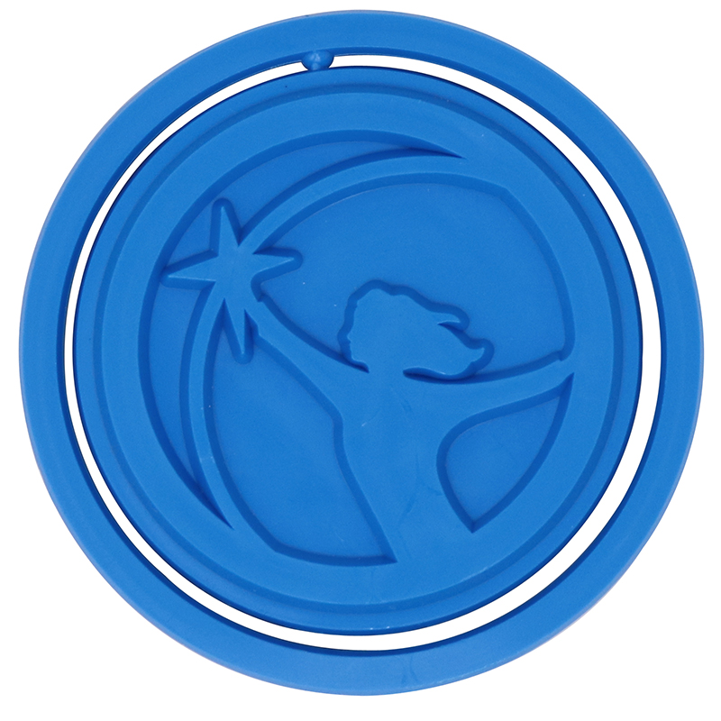 Woman reaching for star in a blue circle shaped cookie cutter