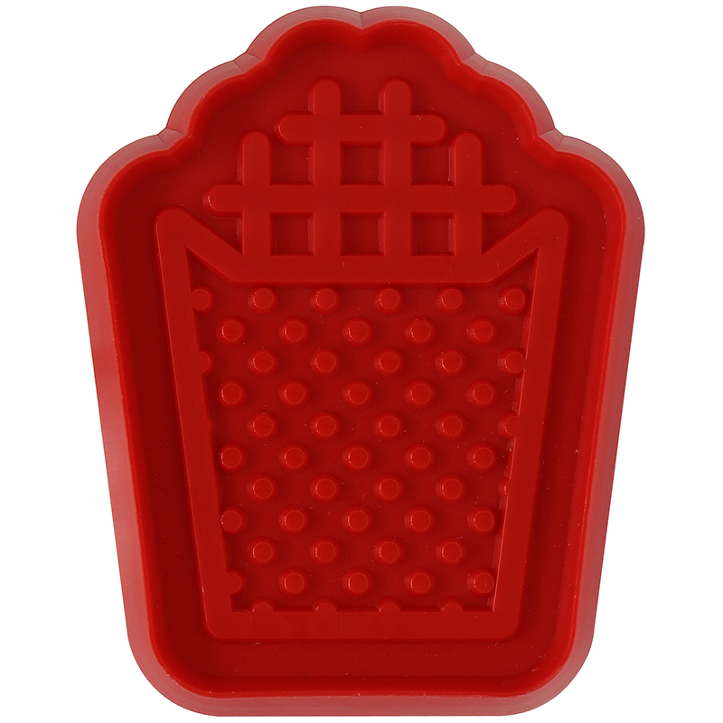 Red french fries in holder shaped cookie cutter