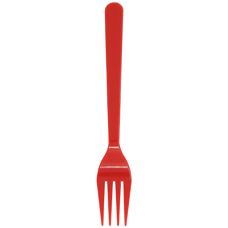 Red plastic fork