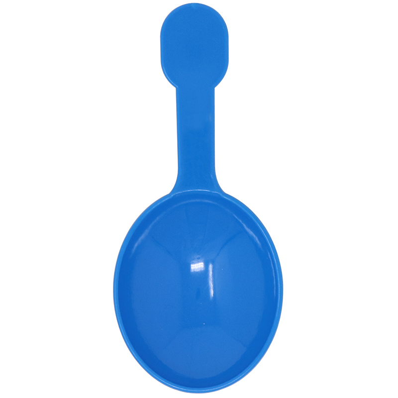 Blue plastic spoon