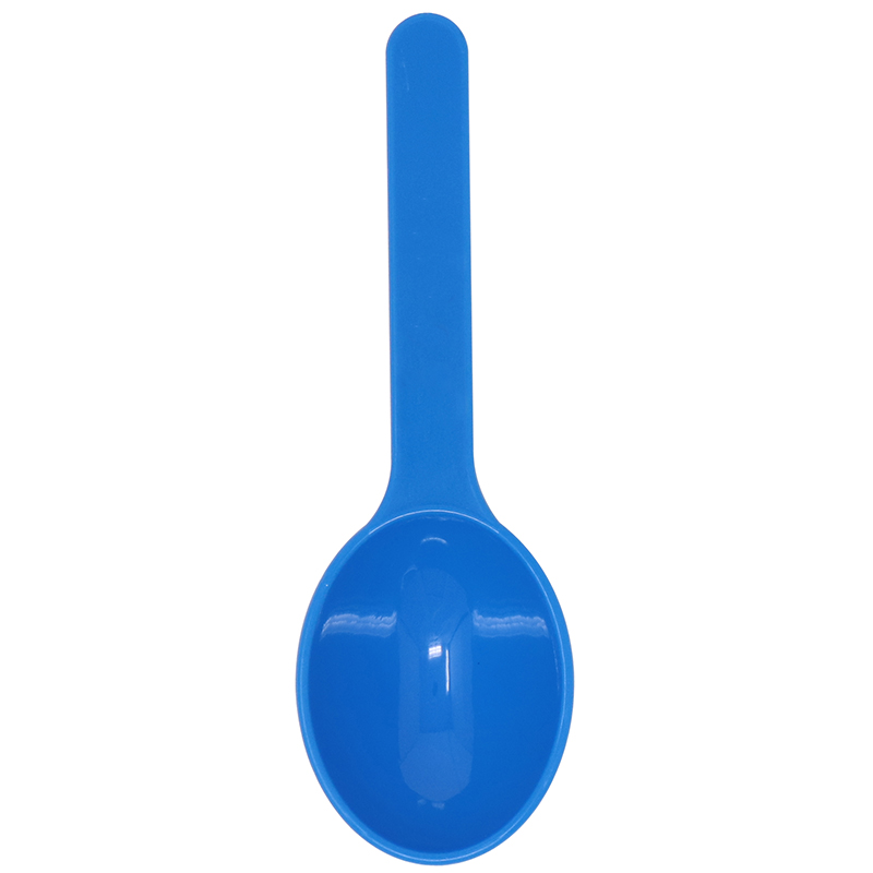 Blue plastic spoon