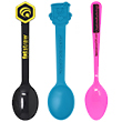 1 black spoon, 1 blue spoon and 1 pink spoon 