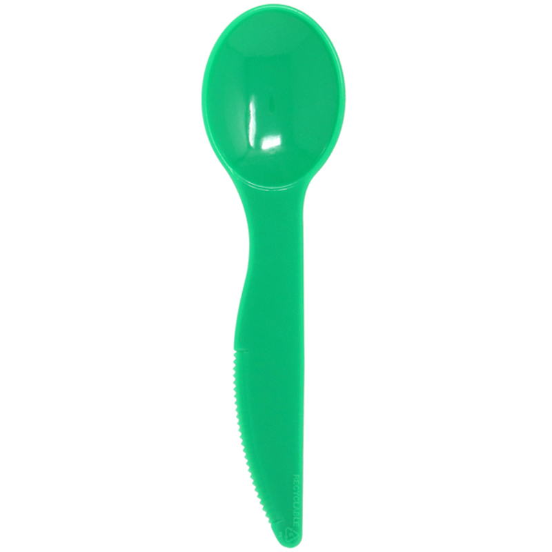 Green spoon with a knife end - Spife