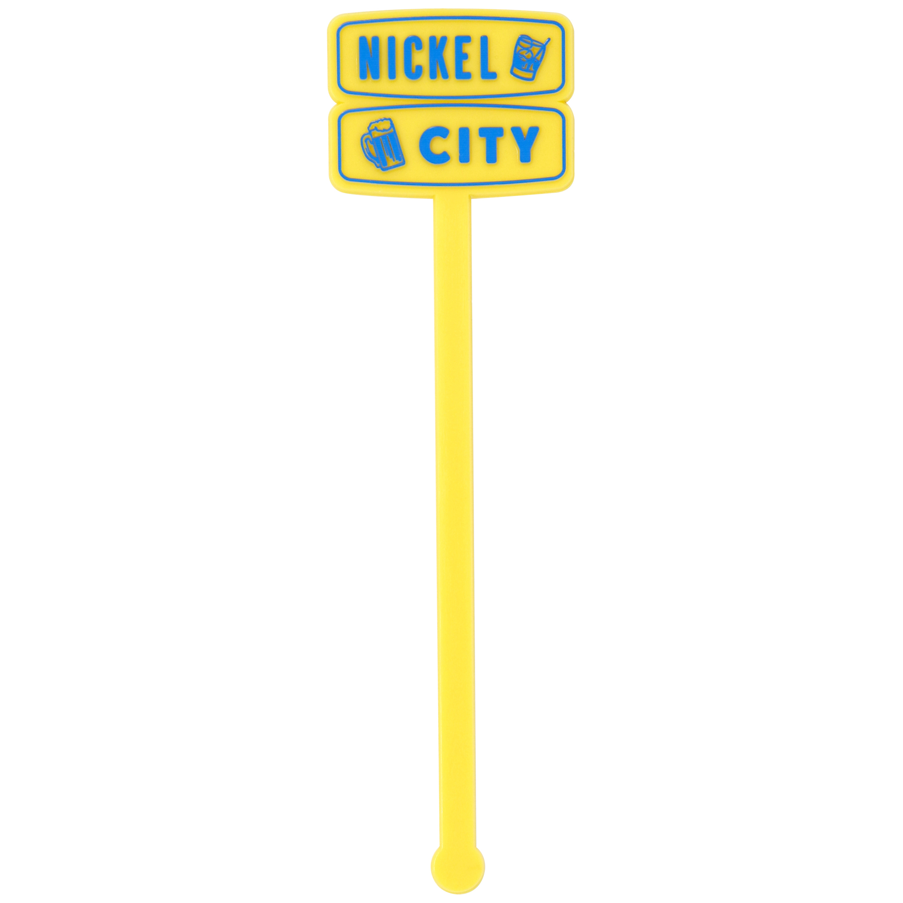 Custom Nickel City Yellow Stirrer with flat ball end