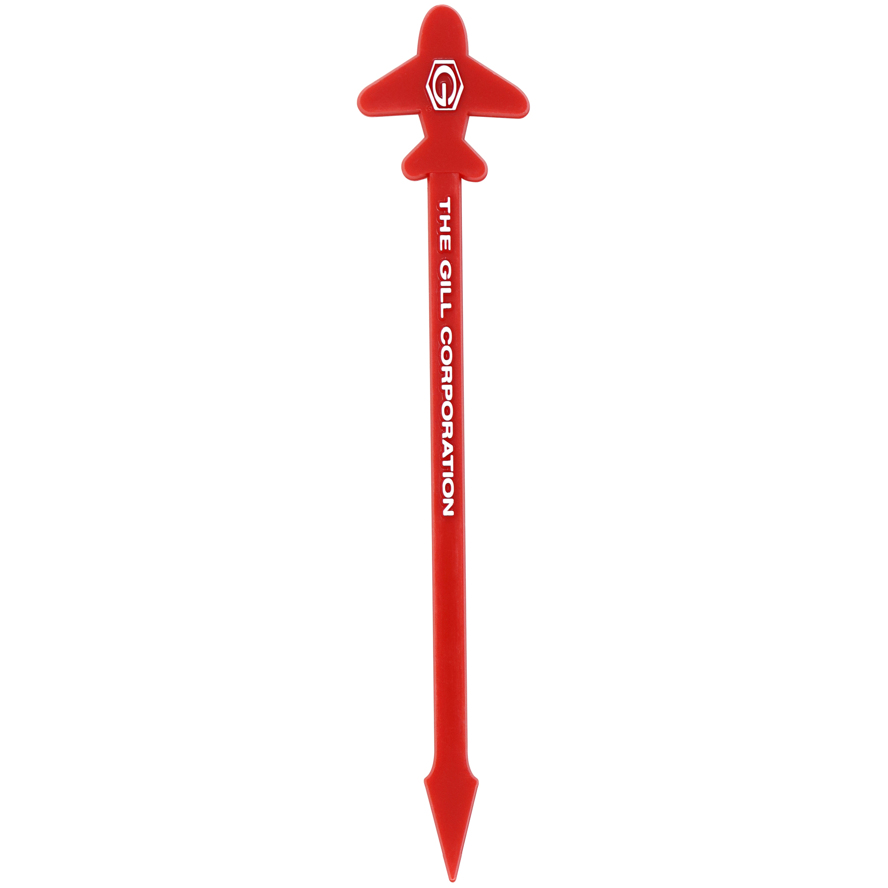 Custom Plane Head Red Stir Stick with arrow end