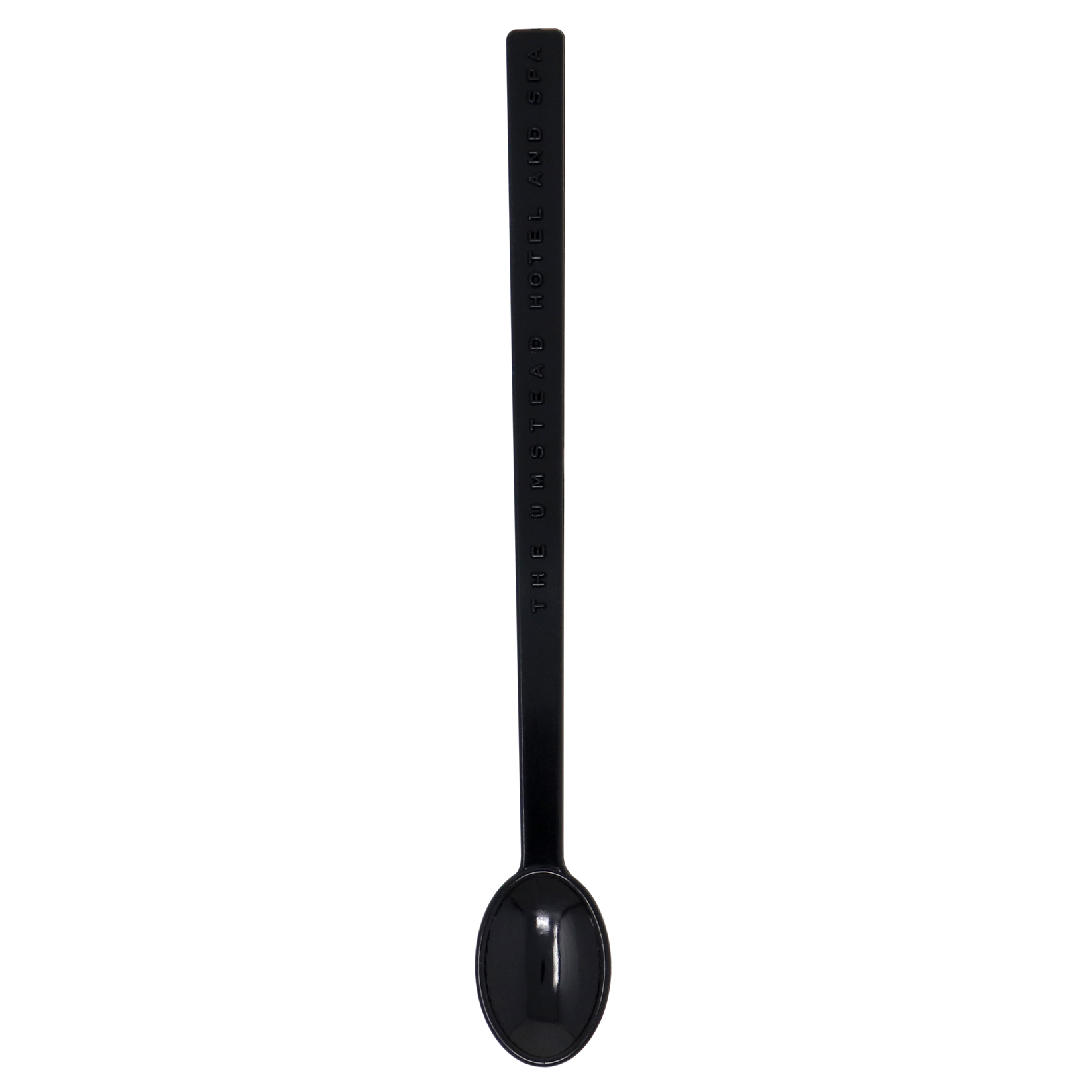 Custom Plastic Black Embossed Long Handle Spoon