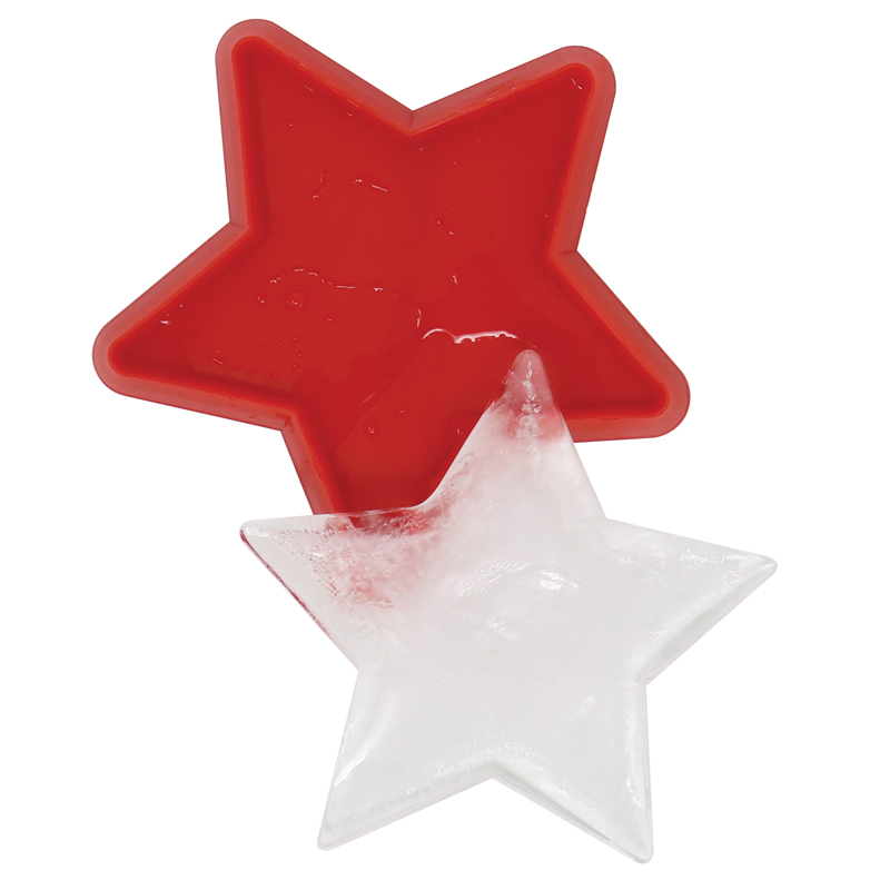 Red Star Ice Mold with Ice Cube
