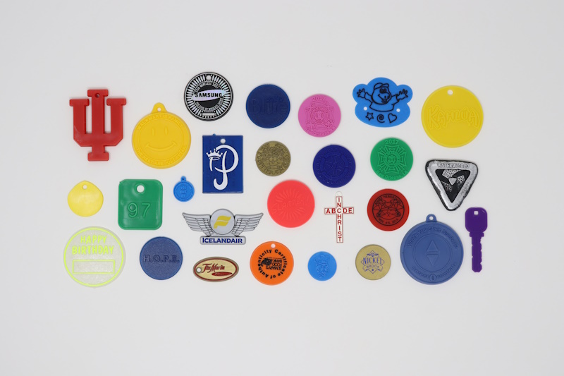 Variety of custom plastic molded tokens.